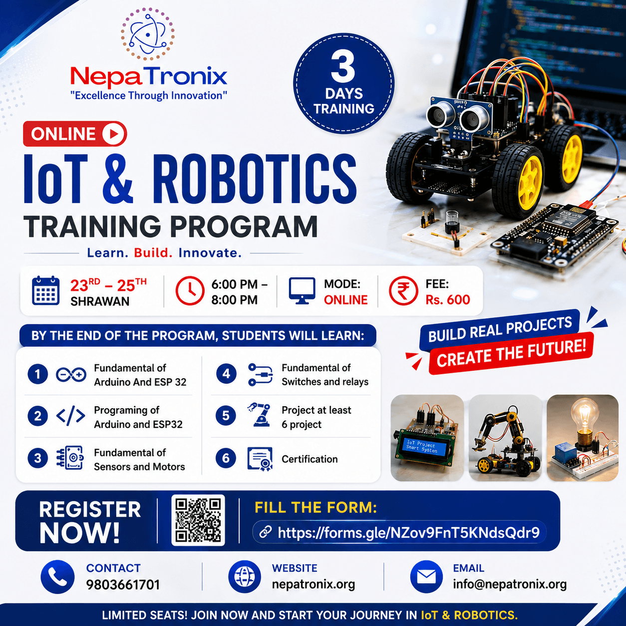 Online IoT & Robotics Training Program 2026 | Learn Arduino, ESP32 & Build Real Projects